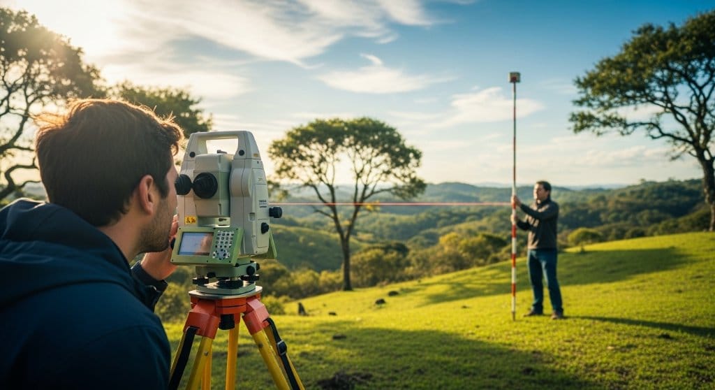 Aprende cómo leer correctamente la mira o estadal topográfico Persona leyendo una mira topográfica