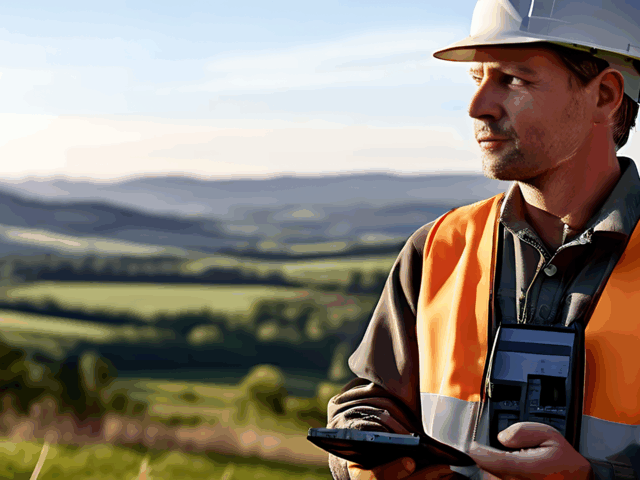 ingeniero utilizando gps submetrico leica